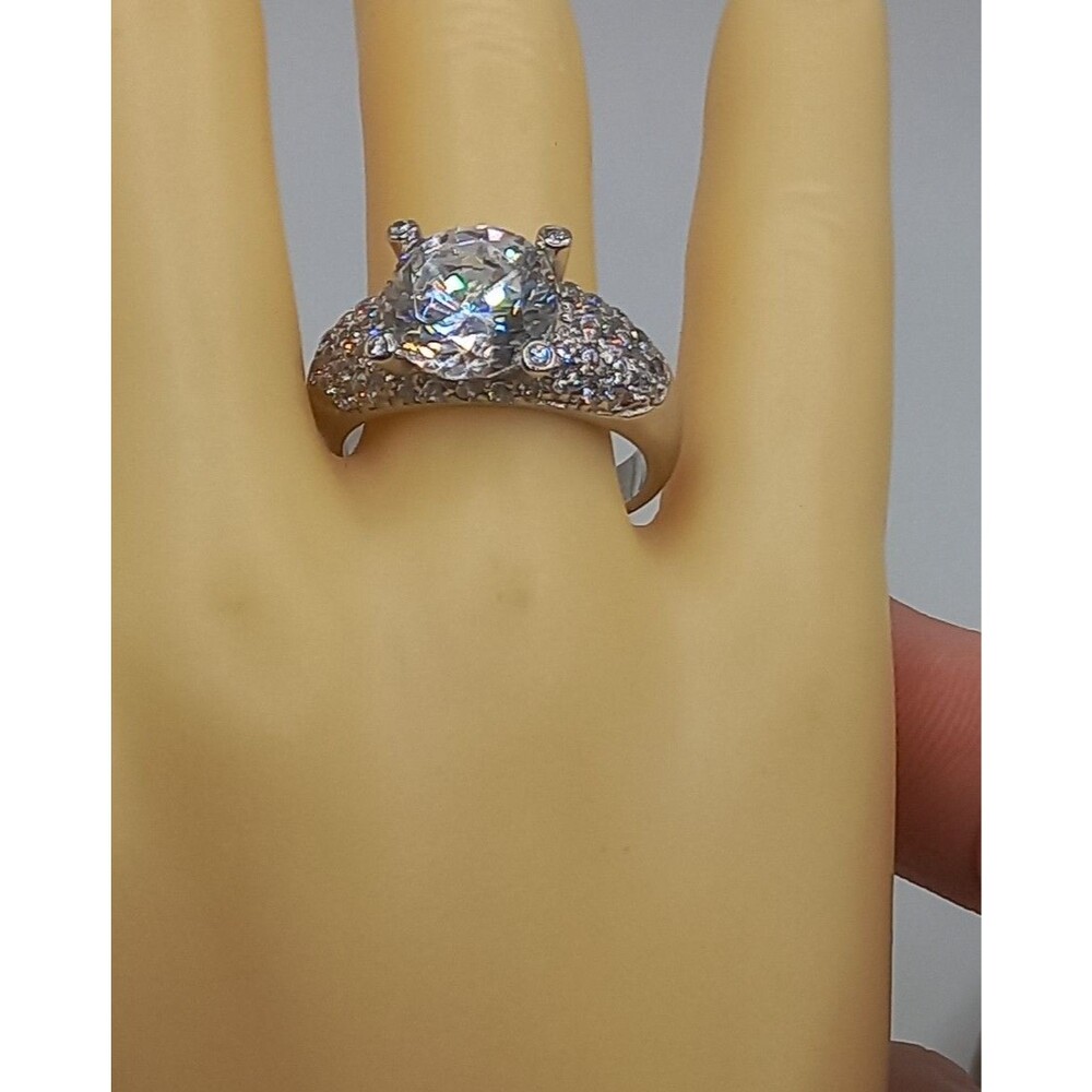 925 sterling silver CZ  Engagement Ring size 8